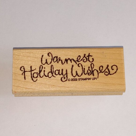 Stampin' Up! Other - 🎯 10 for $10 / Stampin' Up Warmest Holiday Wishes Mounted Wooden Stamp